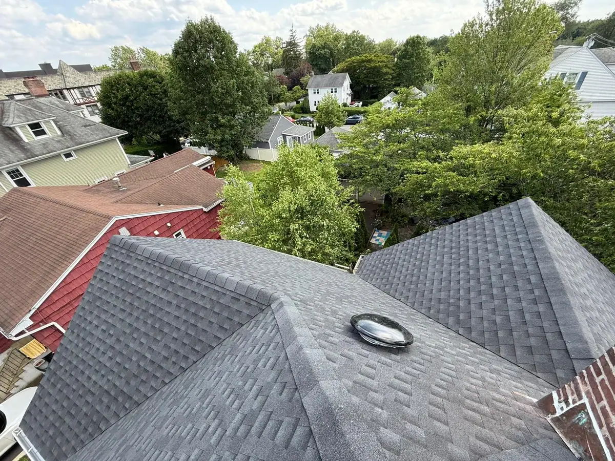 Completed roof ridge and vent detail