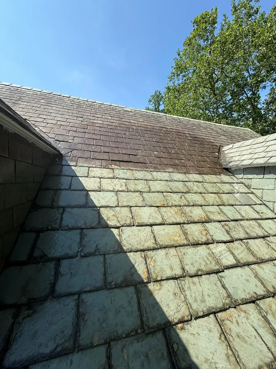 Cleaned roof surface detail